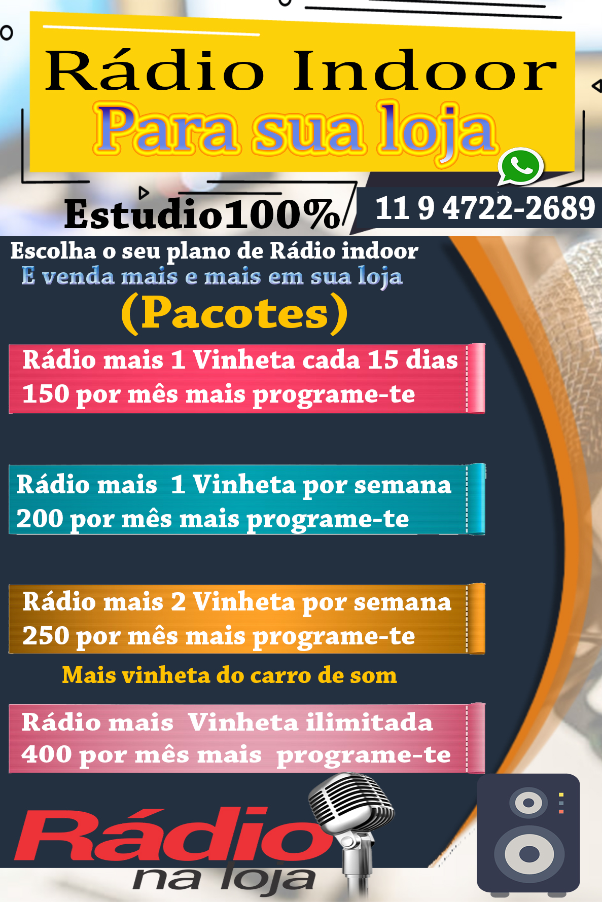 Radio indoor para sua loja seu comercio